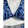 image:imageMakeMeChic Womens 2 Piece Summer Bikini Sets Graphic Twisted Tie Back Sleeveless Swimsuit BeachwearBlue