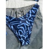 image:imageMakeMeChic Womens 2 Piece Summer Bikini Sets Graphic Twisted Tie Back Sleeveless Swimsuit BeachwearBlue