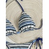 image:imageMakeMeChic Womens 3 Piece Striped Bikini Sets Halter Triangle Bathing Suit Swim Shorts SwimsuitBlue