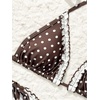 image:imageMakeMeChic Womens Polka Dots Triangle Bikini Sets Halter Tie Side Thong Bathing SuitBrown