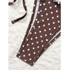 image:imageMakeMeChic Womens Polka Dots Triangle Bikini Sets Halter Tie Side Thong Bathing SuitBrown