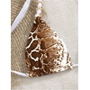 image:imageMakeMeChic Womens Triangle Bikini Swim Sets Snakeskin Print Halter Tie Back Thong 2 Piece SwimsuitBrown