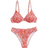 image:imageMakeMeChic Womens 2 Piece Bikini Set Floral Underwire Spaghetti Strap Smocked Bathing SuitOrange