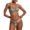 image:imageMakeMeChic Womens Floral Bikini Sets Triangle V Neck High Cut Boho 2 Piece SwimsuitGreen