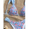 image:imageMAKEMECHIC Womens Floral Bikini Set Plaid Triangle High Cut 2 Piece Bathing SuitMulticolor