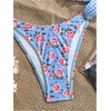 image:imageMAKEMECHIC Womens Floral Bikini Set Plaid Triangle High Cut 2 Piece Bathing SuitMulticolor