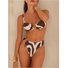 image:imageMakeMeChic Womens 2 Piece Bikini Set Graphic Tie Backless Metal High Cut Bathing SuitMulticolor