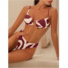 image:imageMakeMeChic Womens 2 Piece Bikini Set Graphic Tie Backless Metal High Cut Bathing SuitMulticolor C