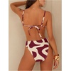 image:imageMakeMeChic Womens 2 Piece Bikini Set Graphic Tie Backless Metal High Cut Bathing SuitMulticolor C