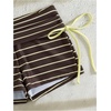 image:imageMakeMeChic Womens 2 Piece Bikini Sets Striped Halter Swimsuit Triangle Tie Back Boyshorts Bathing SuitChocolate Brown