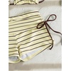 image:imageMakeMeChic Womens 2 Piece Bikini Sets Striped Halter Swimsuit Triangle Tie Back Boyshorts Bathing SuitLight Yellow