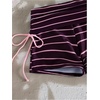 image:imageMakeMeChic Womens 2 Piece Bikini Sets Striped Halter Swimsuit Triangle Tie Back Boyshorts Bathing SuitMulticolor