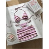 image:imageMakeMeChic Womens 3 Piece Striped Bathing Suit Triangle Thong High Cut Bikini Sets with Cover Up Skirt Cute SwimsuitsPink