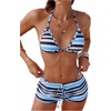 image:imageMakeMeChic Womens Bikini with Shorts Boyshors Bikini Set Y2k Swimsuit Bathing Suit SwimwearBlue