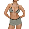 image:imageMakeMeChic Womens Bikini with Shorts Boyshort Bikini Set Halter Tie Backless Y2K Cute SwimsuitsArmy Green