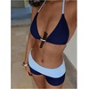image:imageMakeMeChic Womens Bikini with Shorts Boyshort Bikini Set Halter Tie Backless Y2K Cute SwimsuitsBlue