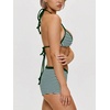 image:imageMakeMeChic Womens Bikini with Shorts Boyshort Bikini Set Halter Tie Backless Y2K Cute SwimsuitsGreen a