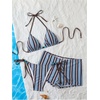 image:imageMakeMeChic Womens Bikini with Shorts Boyshort Bikini Set Halter Tie Backless Y2K Cute SwimsuitsMulticolor