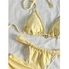 image:imageMakeMeChic Womens Bikini with Shorts Boyshort Bikini Set Halter Tie Backless Y2K Cute SwimsuitsYellow B
