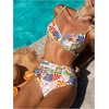 image:imageMakeMeChic Womens Boho Bikini Set Underwire Tie Back High Waist Two Piece SwimsuitMulticolor