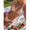 image:imageMakeMeChic Womens Floral Bikini Swimsuits Triangle Cheeky Beach Vacation 2 Piece Bathing SuitsPink