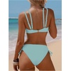 image:imageMakeMeChic Womens Floral Boho Crochet Bikini Sets Tie Side 2 Piece Bathing SuitBlue