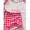 image:imageMakeMeChic Womens Gingham Bow String Bikini Sets Triangle Thong Swimsuit with Beach Mini ShortsMulticolor