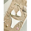 image:imageMakeMeChic Womens Halter Triangle Bikini Set Bathing Suit Shell Beige Medium