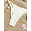 image:imageMakeMeChic Womens Halter Triangle Bikini Set Bathing Suit Shell Beige Medium