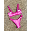 image:imageMakeMeChic Womens Micro Thong Bikini High Waisted Bikini Set Cheeky Swimsuit Bathing Suit SwimwearPink