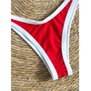 image:imageMakeMeChic Womens Micro Thong Bikini High Waisted Bikini Set Cheeky Swimsuit Bathing Suit SwimwearRed and White