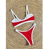 image:imageMakeMeChic Womens Micro Thong Bikini High Waisted Bikini Set Cheeky Swimsuit Bathing Suit SwimwearRed and White