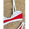 image:imageMakeMeChic Womens Micro Thong Bikini High Waisted Bikini Set Cheeky Swimsuit Bathing Suit SwimwearRed and White
