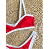 image:imageMakeMeChic Womens Micro Thong Bikini High Waisted Bikini Set Cheeky Swimsuit Bathing Suit SwimwearRed and White