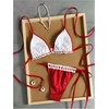 image:imageMakeMeChic Womens Polka Dots Lace Bikini Sets Triangle Halter Thong Cute 2 Piece SwimsuitRed