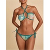 image:imageMakeMeChic Womens Sequin Bikini Sets Sparkly Tie Dye Criss Cross Halter Tie Side Bathing SuitMulticolor