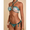 image:imageMakeMeChic Womens Sequin Bikini Sets Sparkly Tie Dye Criss Cross Halter Tie Side Bathing SuitMulticolor