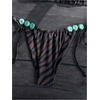 image:imageMakeMeChic Womens Zebra Striped Triangle Bikini Sets Beaded Halter String High Waisted Beach SwimsuitsBrown
