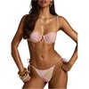 image:imageMakeMeChic Womens 2 Piece Floral Bikini Set Beaded Swimsuit Underwire Thong Bathing Suit BeachMulticolor