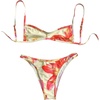 image:imageMakeMeChic Womens 2 Piece Summer Swimsuit Floral Print Tie Backless High Cut Beach Micro Bikini SetsMulticolor