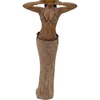 image:imageMakeMeChic Womens 3 Piece Bikini Sets Halter Crochet Beaded Triangle Swimsuit with Cover Up SkirtBrown