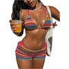 image:imageMakeMeChic Womens Bikini with Shorts Boyshors Bikini Set Y2k Swimsuit Bathing Suit SwimwearMulticolor