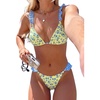image:imageMakeMeChic Womens Floral Bikini Swimsuits Triangle Cheeky Beach Vacation 2 Piece Bathing SuitsMulticolor