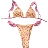 image:imageMakeMeChic Womens Floral Bikini Swimsuits Triangle Cheeky Beach Vacation 2 Piece Bathing SuitsPink