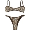 image:imageMakeMeChic Womens Polka Dots Bikini Sets 2 Piece Halter Tie Backless Thong Brazilian Bathing SuitBrown