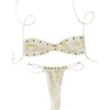 image:imageMakeMeChic Womens Punk Y2K Two Piece Thong Mini Bikini Sets Gothic String Grommet Eyelet Micro Bathing SuitsGold