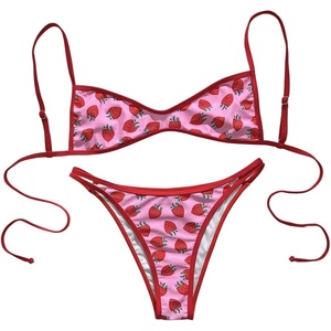 image:imageMakeMeChic Womens 2 Piece Micro Bikini Sets Summer Floral Backless Boho Beach SwimsuitPink