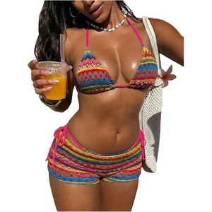 image:imageMakeMeChic Womens Bikini with Shorts Boyshors Bikini Set Y2k Swimsuit Bathing Suit SwimwearMulticolor