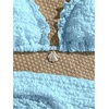 image:imageMAKEMECHIC Womens 3 Piece Summer Bathing Suit Floral Lace Seashell Triangle Bikini Sets with Beach SarongsBlue