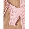image:imageMAKEMECHIC Womens 3 Piece Summer Bathing Suit Floral Lace Seashell Triangle Bikini Sets with Beach SarongsPink